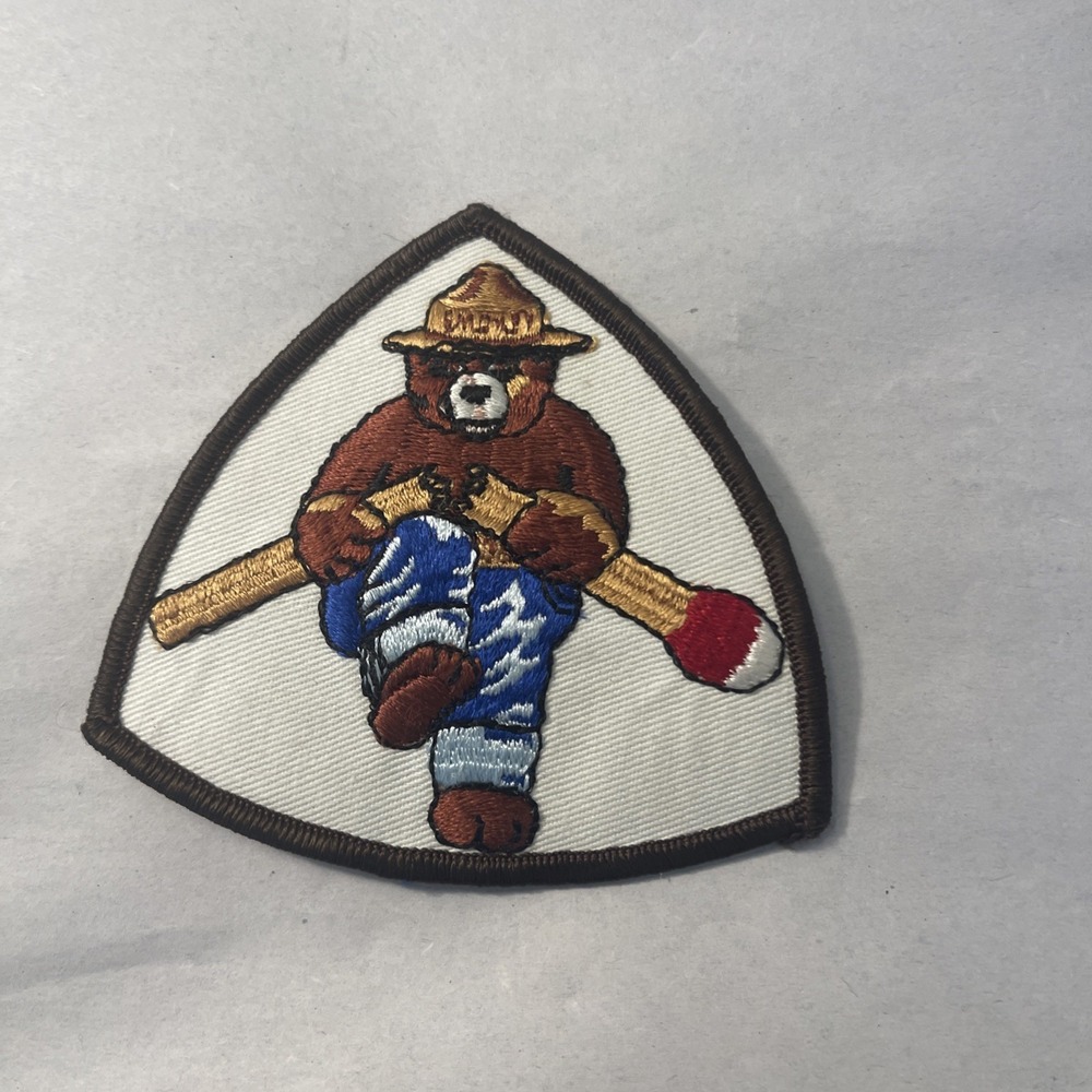 Smokey the Bear Breaking a Match Embroidered Patch Vintage for Jackets or Hats - Picture 7 of 8
